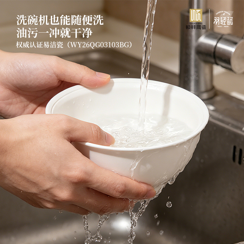 顺祥羽轻瓷清奇9件餐具套装（宋月疏影）